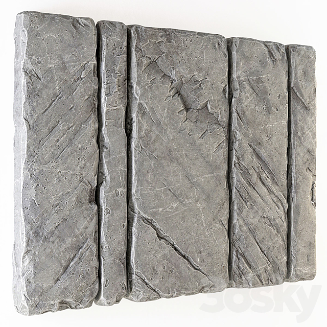 Slab stone wall n2 3DSMax File - thumbnail 1