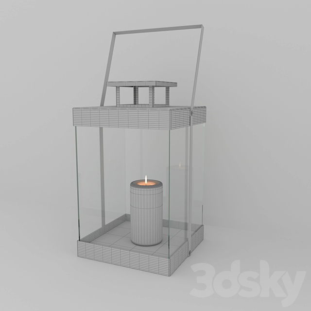 Sleek Hurricane Lantern 3DS Max Model - thumbnail 2