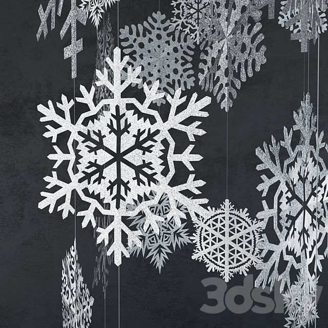 Snowflakes 3DS Max Model - thumbnail 3