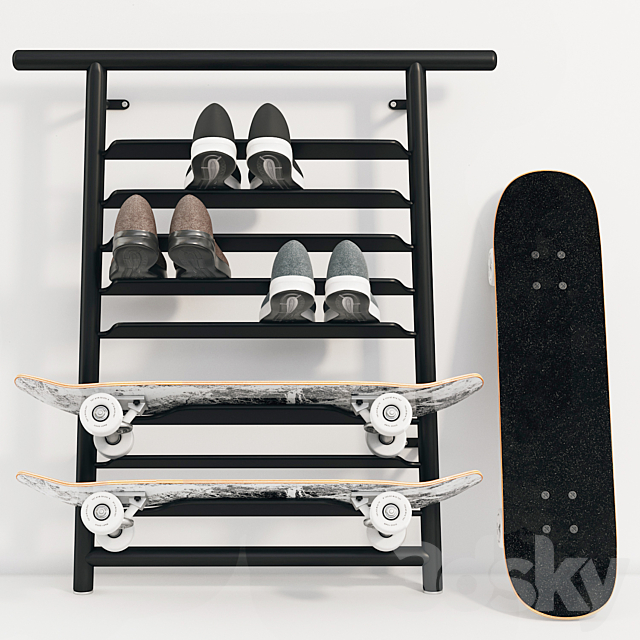 SPANST Shelf for shoes _ skateboard (IKEA) 3DSMax File - thumbnail 1