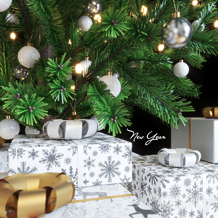 Spruce artificial New Year 3DS Max - thumbnail 2