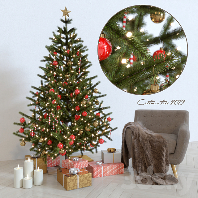 Spruce live New Year’s and armchair 3DSMax File - thumbnail 1