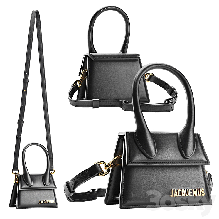 Ssence JACQUEMUS Black La Montagne Le Chiquito Clutch 3DS Max Model - thumbnail 1