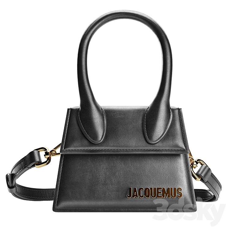 Ssence JACQUEMUS Black La Montagne Le Chiquito Clutch 3DS Max Model - thumbnail 2