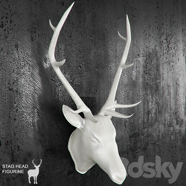 Stag Head figurine 3DSMax File - thumbnail 1