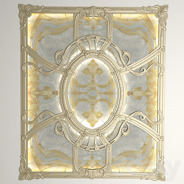 Stained glass ceiling in the forged frame. 3DSMax File - thumbnail 1