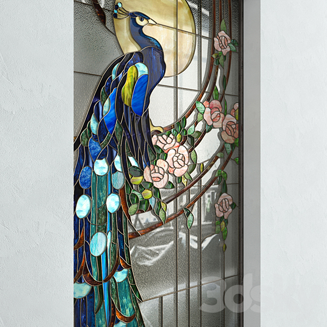 Stained Glass Peacock 3DSMax File - thumbnail 2