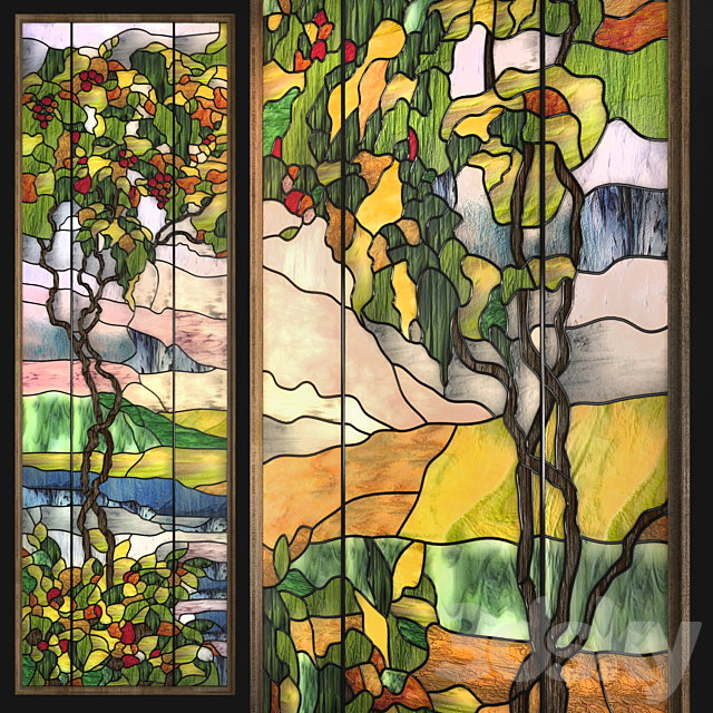 Stained glass Trees 3ds Max - thumbnail 2