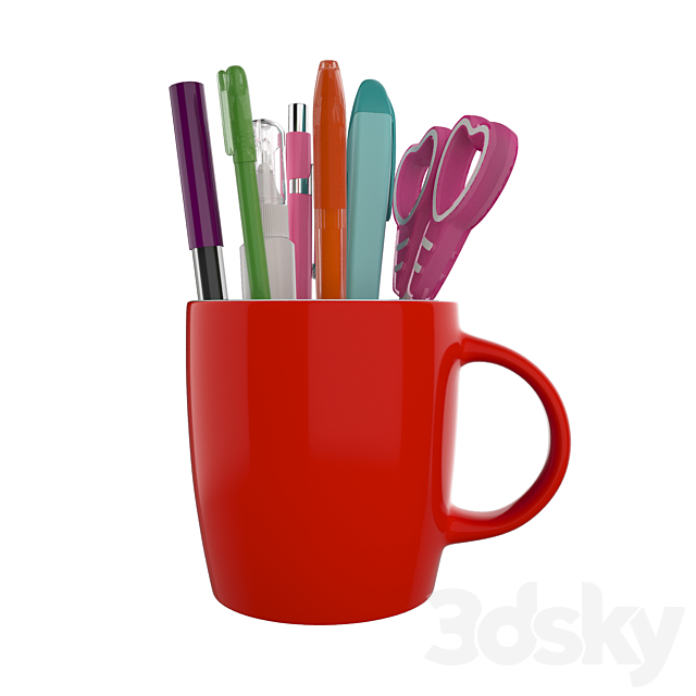 Stationery mug 3DS Max Model - thumbnail 2