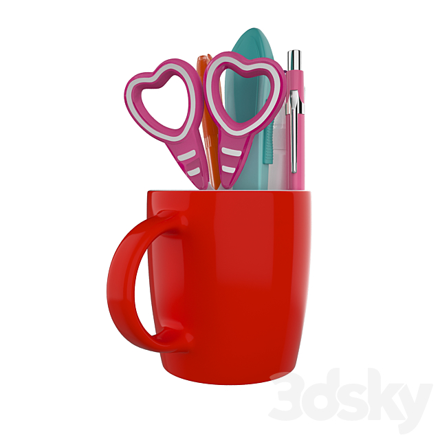 Stationery mug 3DS Max Model - thumbnail 3