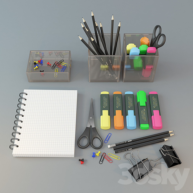 stationery set 3ds Max - thumbnail 1