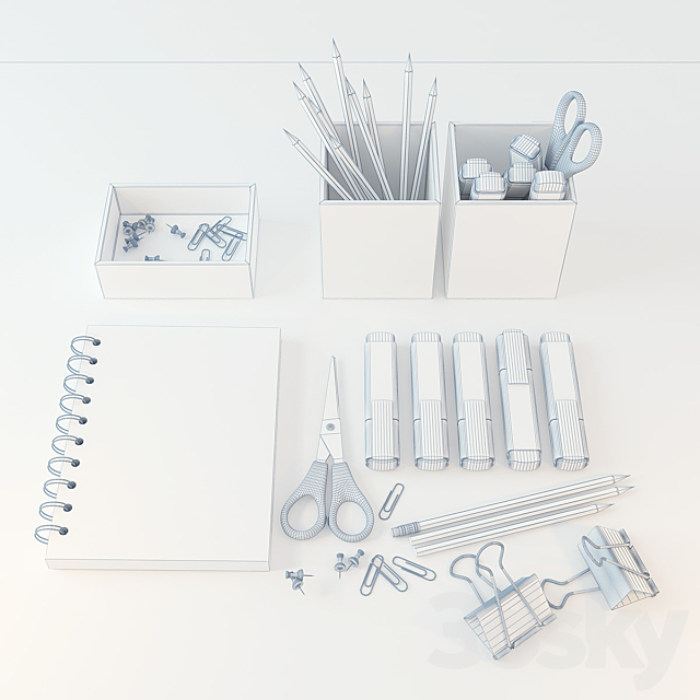 stationery set 3ds Max - thumbnail 2