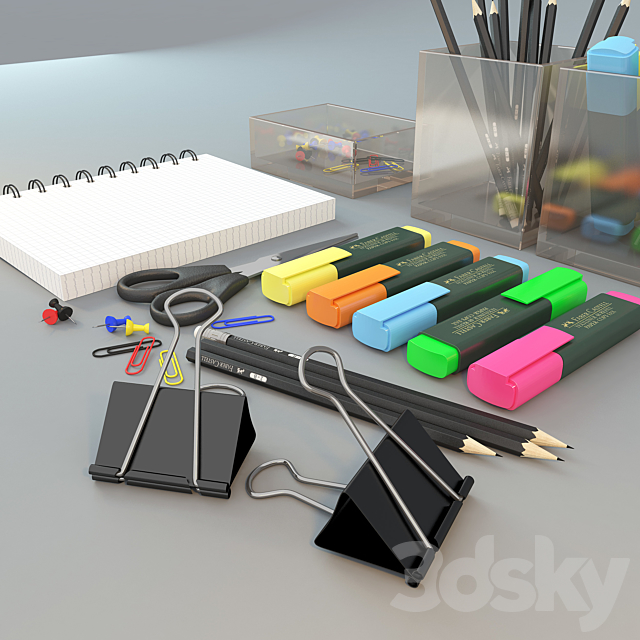 stationery set 3ds Max - thumbnail 3