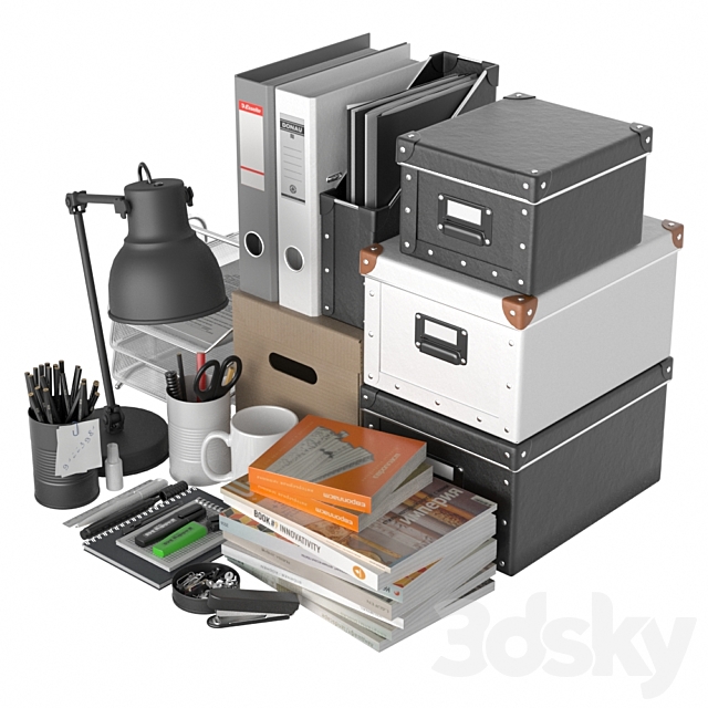 Stationery set 3DS Max Model - thumbnail 1