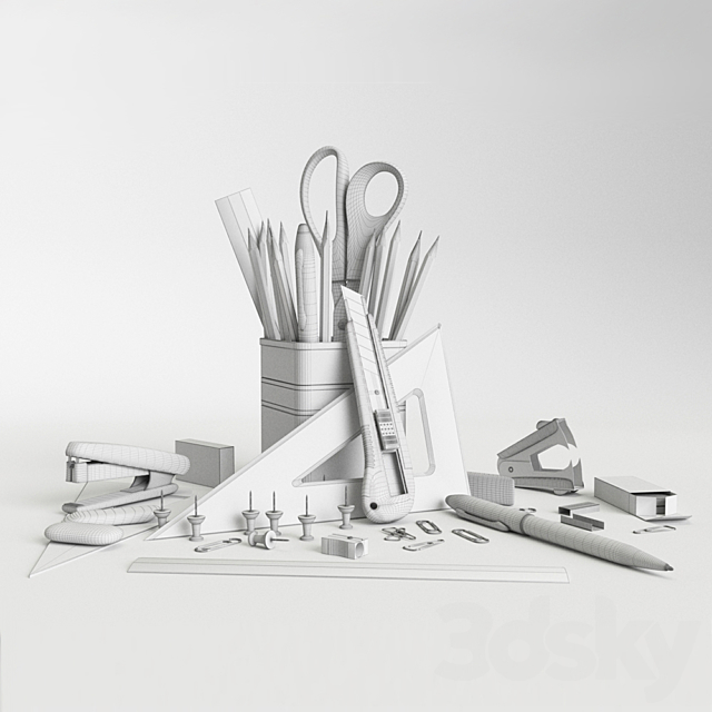 Stationery Set 3DS Max Model - thumbnail 2