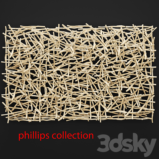 Stick Wall Art. stick. branch. panel. eco. eco-decor. design. picture. dry decor. dried flowers 3DSMax File - thumbnail 1