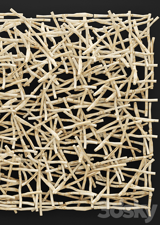 Stick Wall Art. stick. branch. panel. eco. eco-decor. design. picture. dry decor. dried flowers 3DSMax File - thumbnail 2