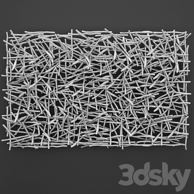 Stick Wall Art. stick. branch. panel. eco. eco-decor. design. picture. dry decor. dried flowers 3DSMax File - thumbnail 3