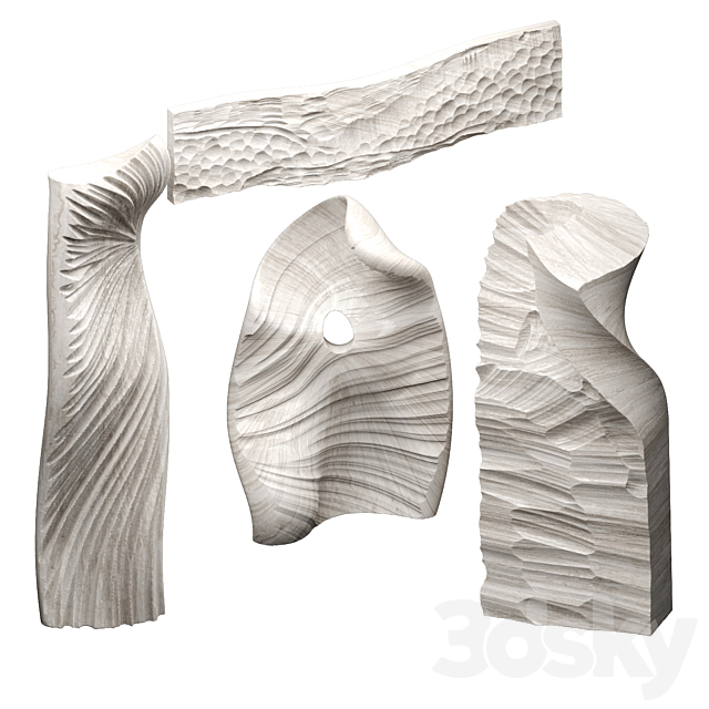 stone decor set1 3ds Max - thumbnail 2