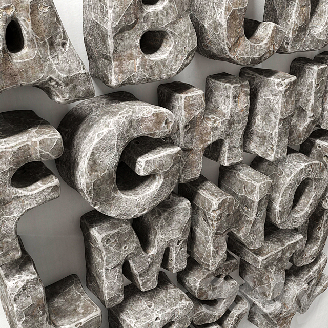 Stone letters english _ Stone English letters 3DS Max Model - thumbnail 2