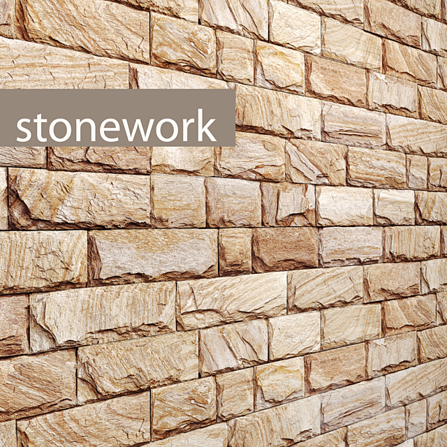 Stone masonry. slate stone stone wall wild stone 3DS Max Model - thumbnail 1