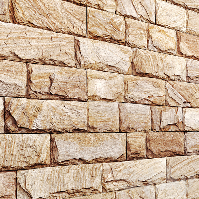 Stone masonry. slate stone stone wall wild stone 3DS Max Model - thumbnail 2