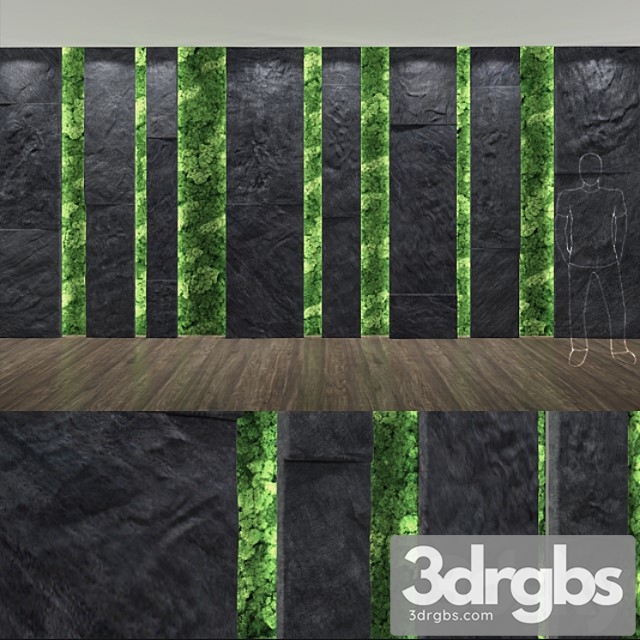 Stone Moss Wall 3dsmax Download - thumbnail 1