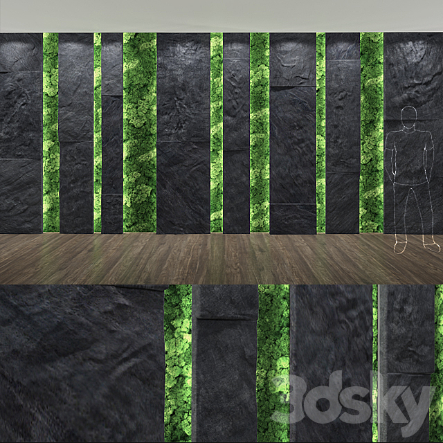 stone & moss wall 3DSMax File - thumbnail 1