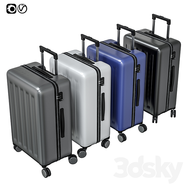 Suitcase travel Xiaomi RUNMI 90 Points Gray Stars 3DS Max Model - thumbnail 1