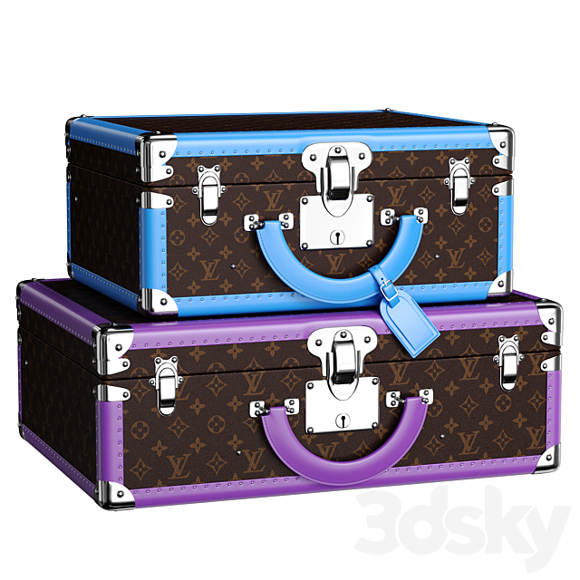 Suitcases Bisten Macassar Multicolore (Louis Vuitton) 3DS Max Model - thumbnail 2