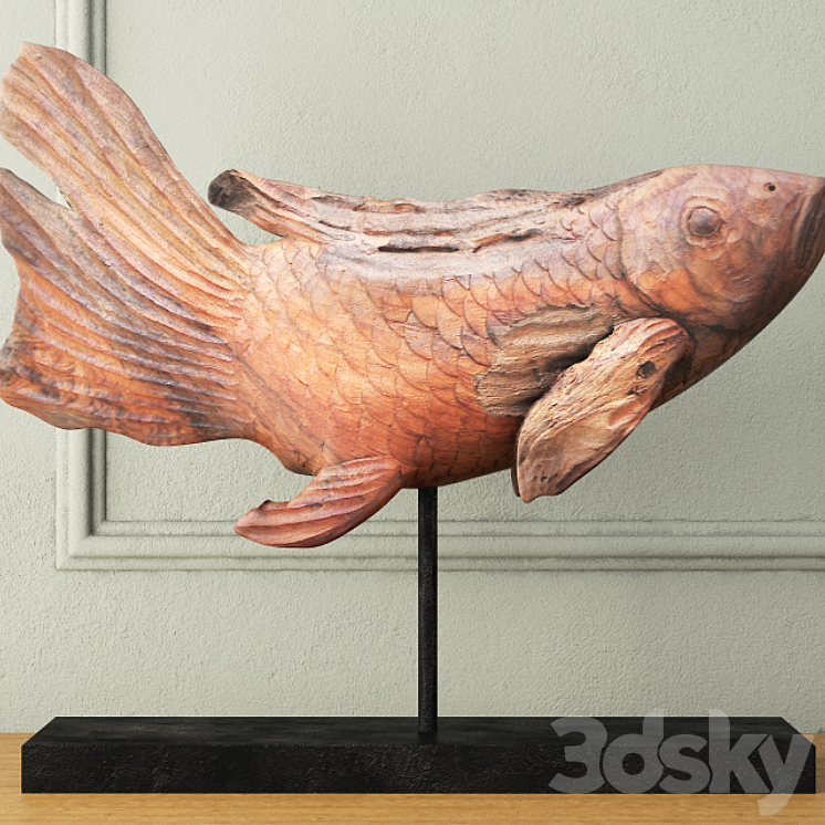 Swimming Koi Statue 3DS Max - thumbnail 1