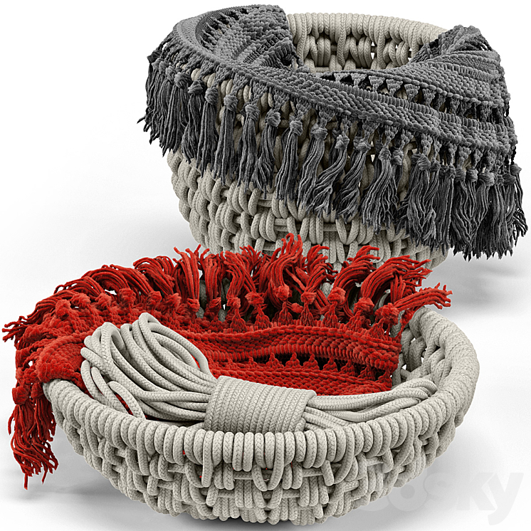 Sycamore Basket Set 3DS Max - thumbnail 1