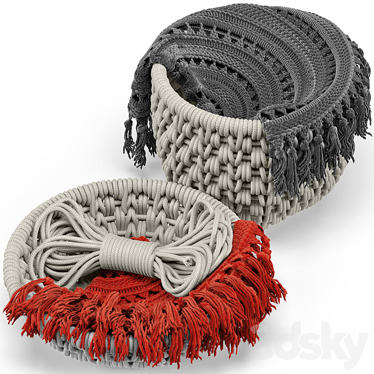 Sycamore Basket Set 3DS Max - thumbnail 2