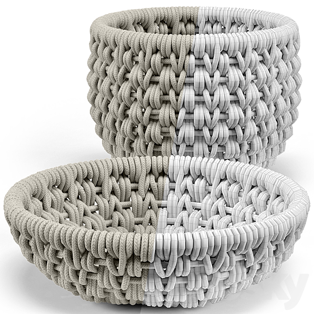 Sycamore Basket Set 3DSMax File - thumbnail 3