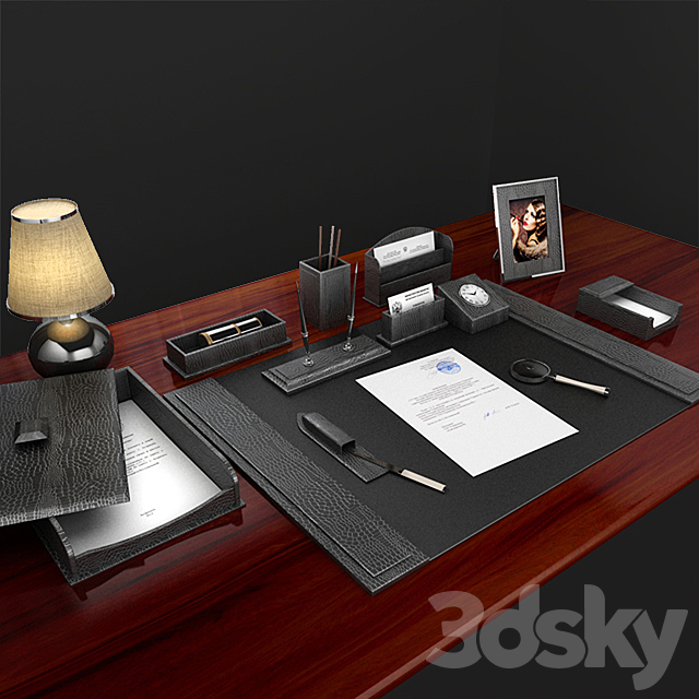 Table set for a manager 3DS Max Model - thumbnail 2