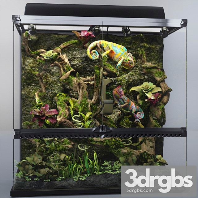 Terrarium exo-terra with chameleons 3dsmax Download - thumbnail 1