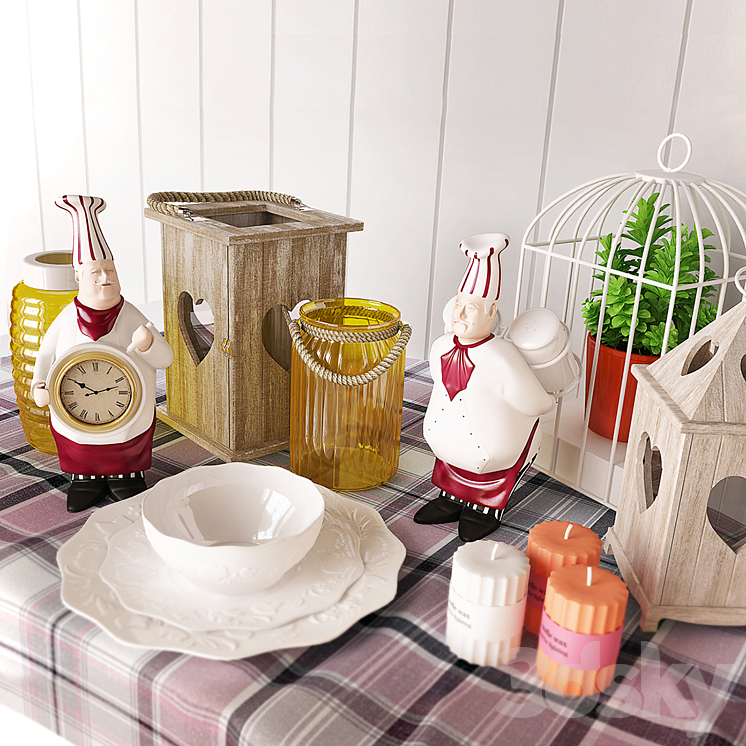 The decor for the kitchen (chefs) 3DS Max - thumbnail 1