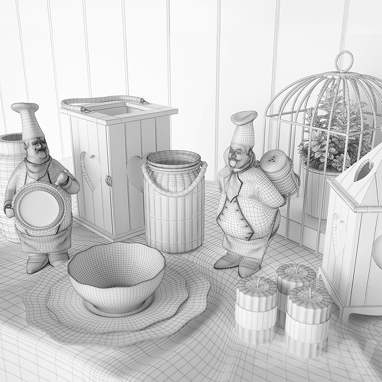 The decor for the kitchen (chefs) 3DS Max - thumbnail 2