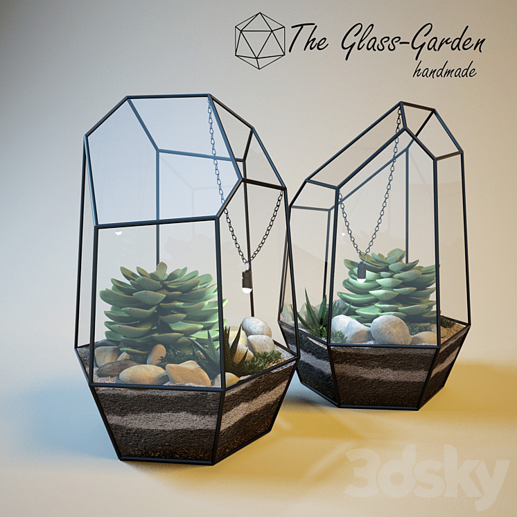 The Glass-garden (table terrarium) 3DS Max - thumbnail 1