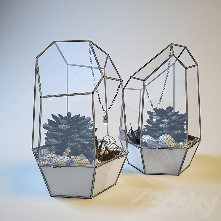 The Glass-garden (table terrarium) 3DS Max - thumbnail 2