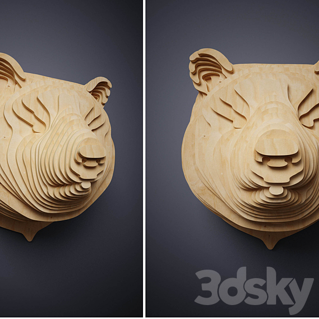 the head of the bear 3DSMax File - thumbnail 1