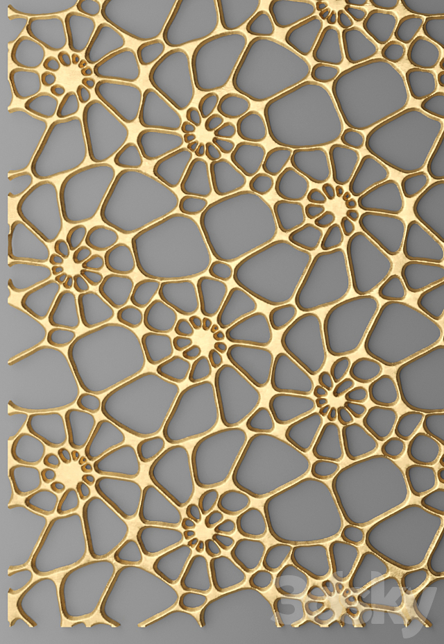 The panel. grille.panel. lattice. panel. pattern. art. abstraction. decorative. interior. wall decor. luxury. gold 3DSMax File - thumbnail 2