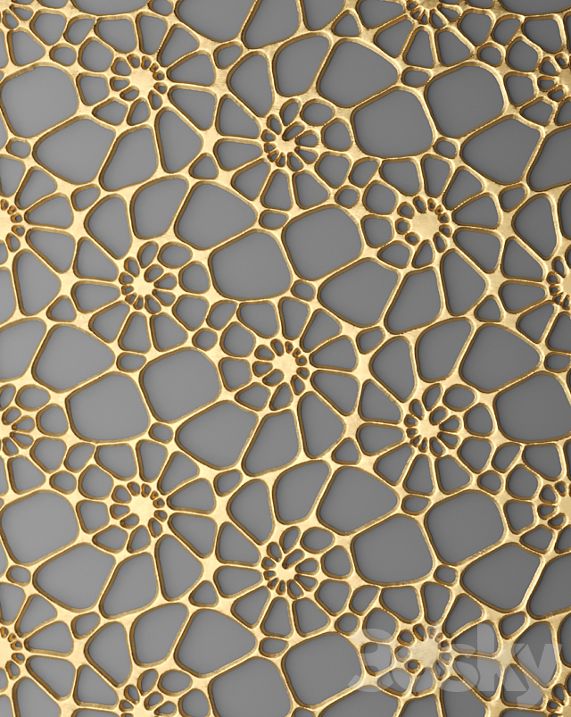 The panel. grille.panel. lattice. panel. pattern. art. abstraction. decorative. interior. wall decor. luxury. gold 3DSMax File - thumbnail 3