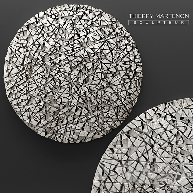 Thierry Martenon wall panel. figurine. carving. abstraction. modern art. art. round. wall. picture. stone 3DSMax File - thumbnail 1