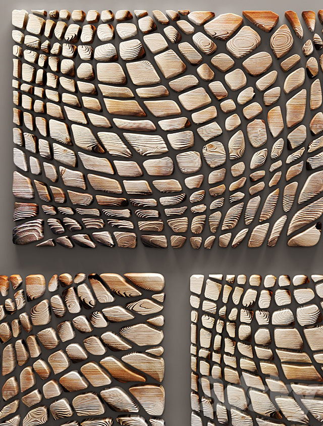 Thierry Martenon wall panel. panel. carving. abstraction. modern art. art. round. wall. picture. wooden. decor 3DSMax File - thumbnail 2