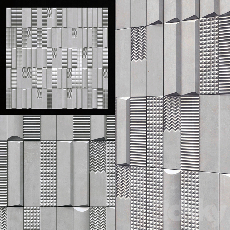 Tile Biscuit plan bianco n3 \/ Biscuit tile # 3 3DS Max - thumbnail 1