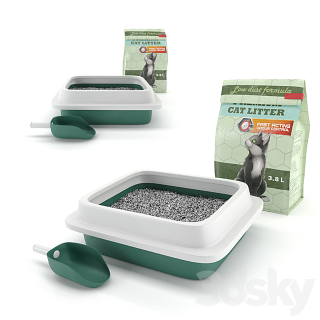 Toilet for cats 3DS Max Model - thumbnail 1