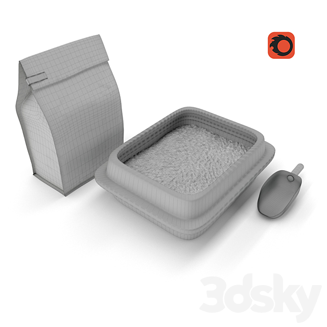 Toilet for cats 3DS Max Model - thumbnail 5