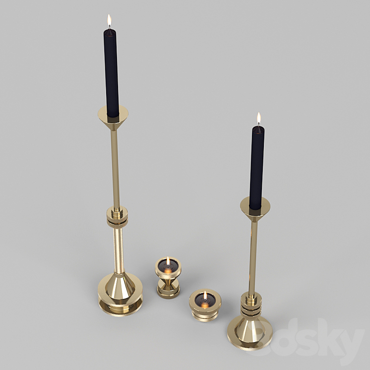 Tom Dixon_Cog Candle Holder 3DS Max - thumbnail 2