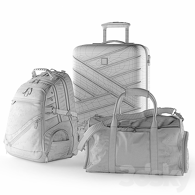 Travel bag set 3DSMax File - thumbnail 3